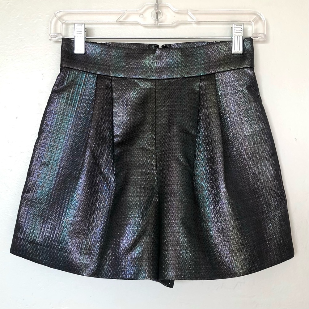 Anthropologie Hutch Textured Metallic Shorts in Black multi Size XSP